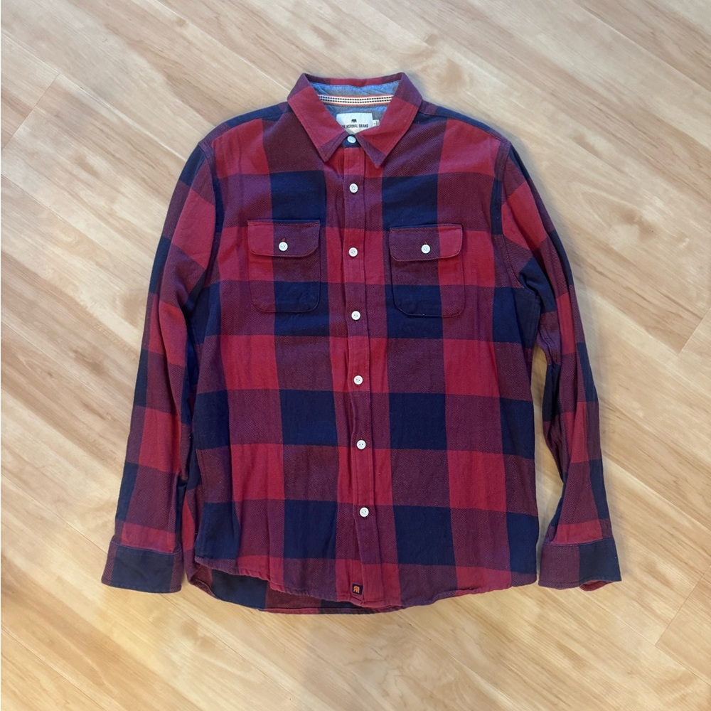 The Normal Brand Red Blue Buffalo Plaid Flannel Shirt L